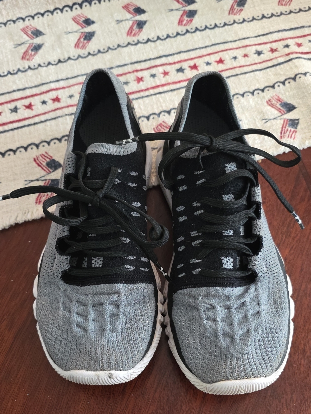 Under Armour Gray and Black Knit Athletic Shoes